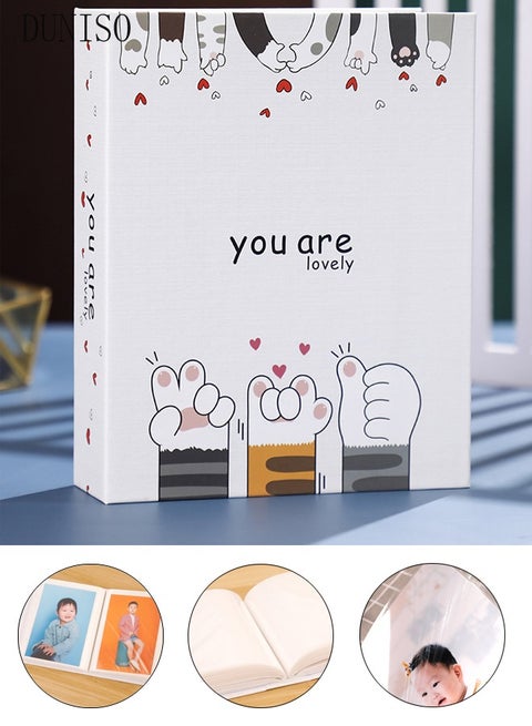 200 Pockets Foil Stamping Photo Album for 6 Inches Photos Portable Photo Album for Family Wedding Boys Girls