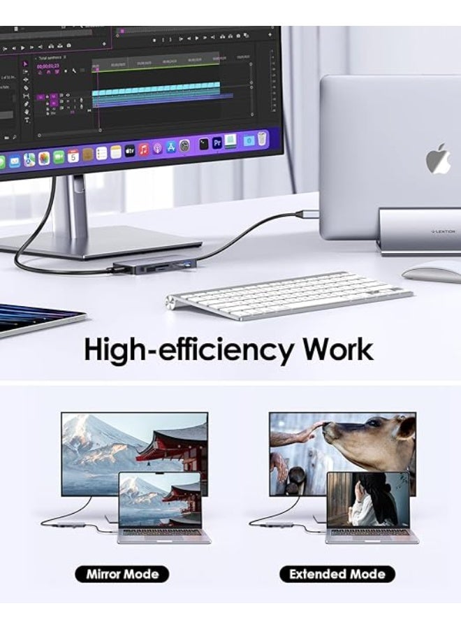 LENTION USB C Hub with 4K HDMI, 3 USB 3.0, SD/Micro SD Card Reader Compatible 2025-2016 MacBook Pro, New Mac Air/Surface, Stable Driver Certified Multi-Port Adapter (CB-C18, Space Gray) - Image 2