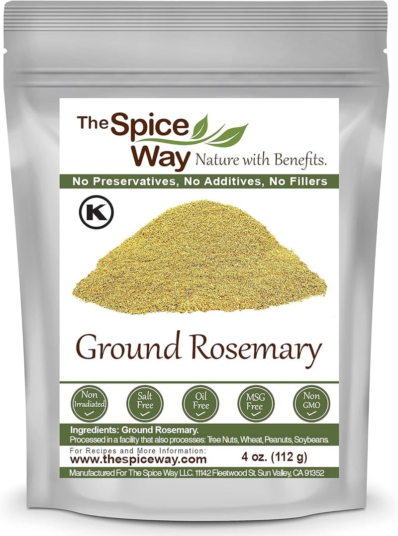 The Spice Way Ground Rosemary - Pure Rosemary Powder in Resealable 4 oz Bag - Image 1