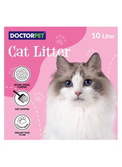 DOCTERPET Doctor Pet Baby Powder Scented Clumping Cat Litter 10L – 100% Clumping Micro Bentonite, Instant Strong Clumping, Ultra Absorbent, Dust-Free, Baby Powder Fragrance, Pet Safe  - Image 2