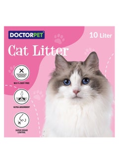 DOCTERPET Doctor Pet Baby Powder Scented Clumping Cat Litter 10L – 100% Clumping Micro Bentonite, Instant Strong Clumping, Ultra Absorbent, Dust-Free, Baby Powder Fragrance, Pet Safe  - Image 3