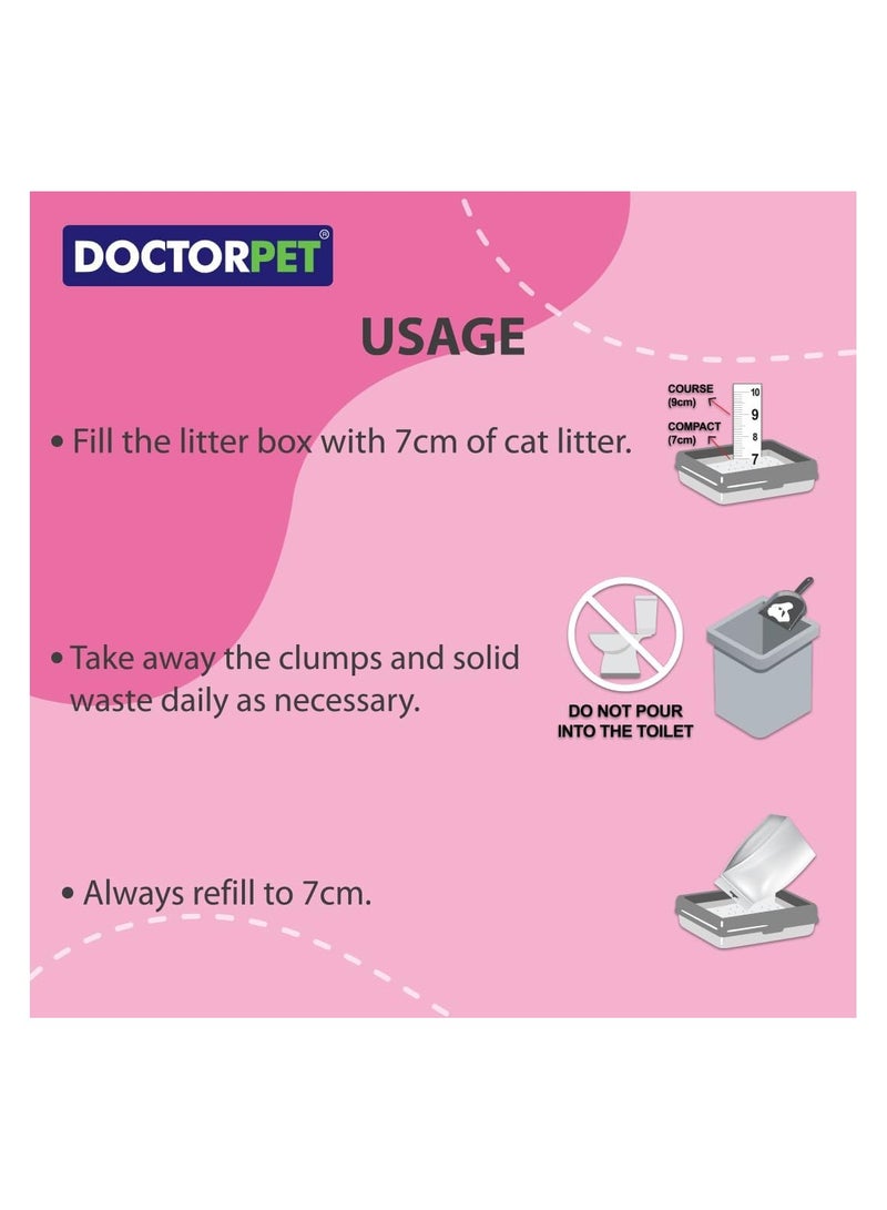 DOCTERPET Doctor Pet Baby Powder Scented Clumping Cat Litter 10L – 100% Clumping Micro Bentonite, Instant Strong Clumping, Ultra Absorbent, Dust-Free, Baby Powder Fragrance, Pet Safe - Image 5