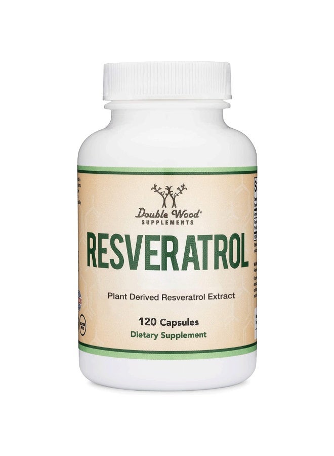 Resveratrol Supplement 500 mg per Serving – 120 Capsules Double Wood Supplements - Image 1