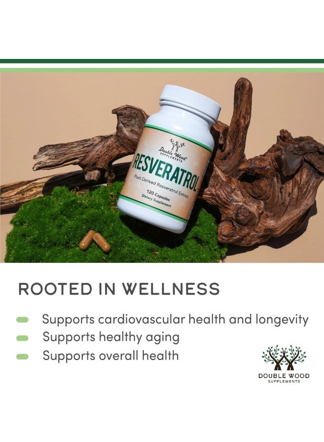 Resveratrol Supplement 500 mg per Serving – 120 Capsules Double Wood Supplements - Image 5