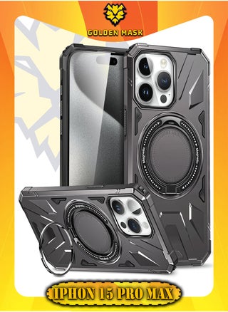 GOLDEN MASK For iPhone 15 Pro Max Case Mag-Safe Magnetic Shockproof Phone Case with Ring Holder (Dark Grey) - pzsku/Z8610D7B25C10F9DBE38CZ/45/_/1725874145/e13a01da-233b-42d2-b1f7-8a73abd3649f