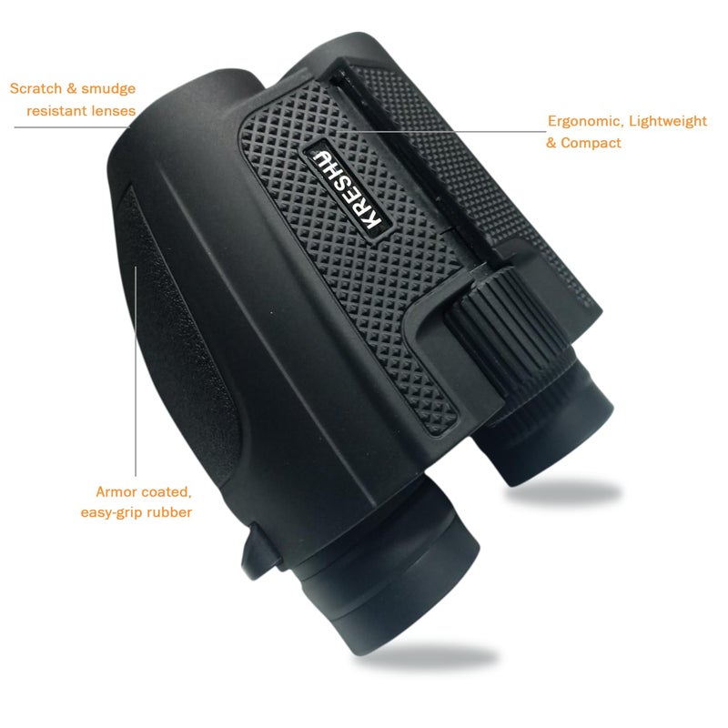 KRESHU 10x25 Wideangle Sightseeing Binoculars | Proffessional Long Distance | Compact Durbin for Trekking Hiking Sightseeing | HD Vision (1-Pcs) - Image 3