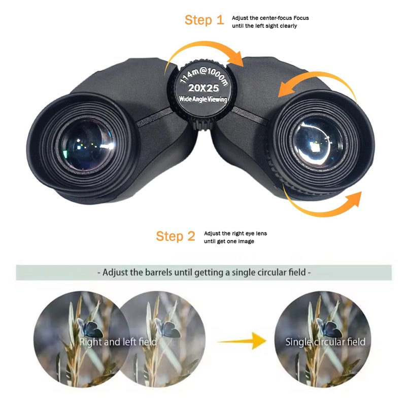 KRESHU 10x25 Wideangle Sightseeing Binoculars | Proffessional Long Distance | Compact Durbin for Trekking Hiking Sightseeing | HD Vision (1-Pcs) - Image 2