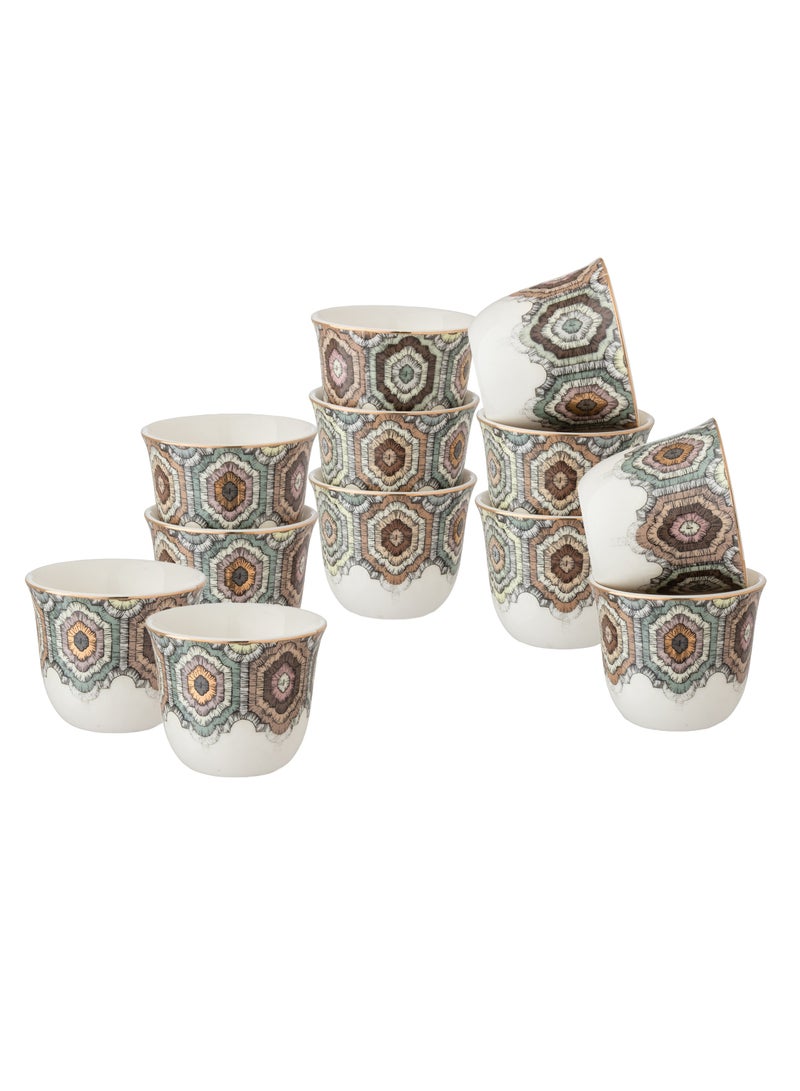 السيف  طقم فناجين قهوة عربي زخرف بتصميم عصري 12 قطعة - Image 3