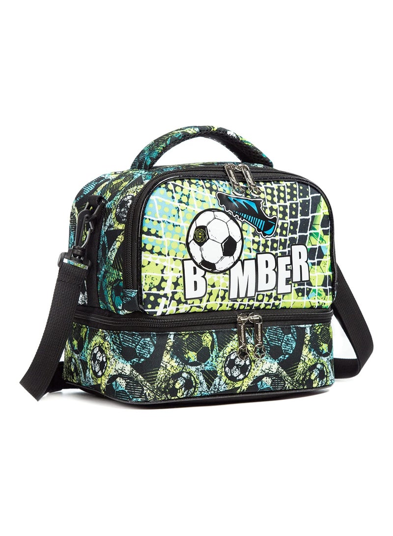 Eazy Kids حقيبة طعام/زجاجة من إيزي كيدز - لون أخضر لكرة القدم - Image 1