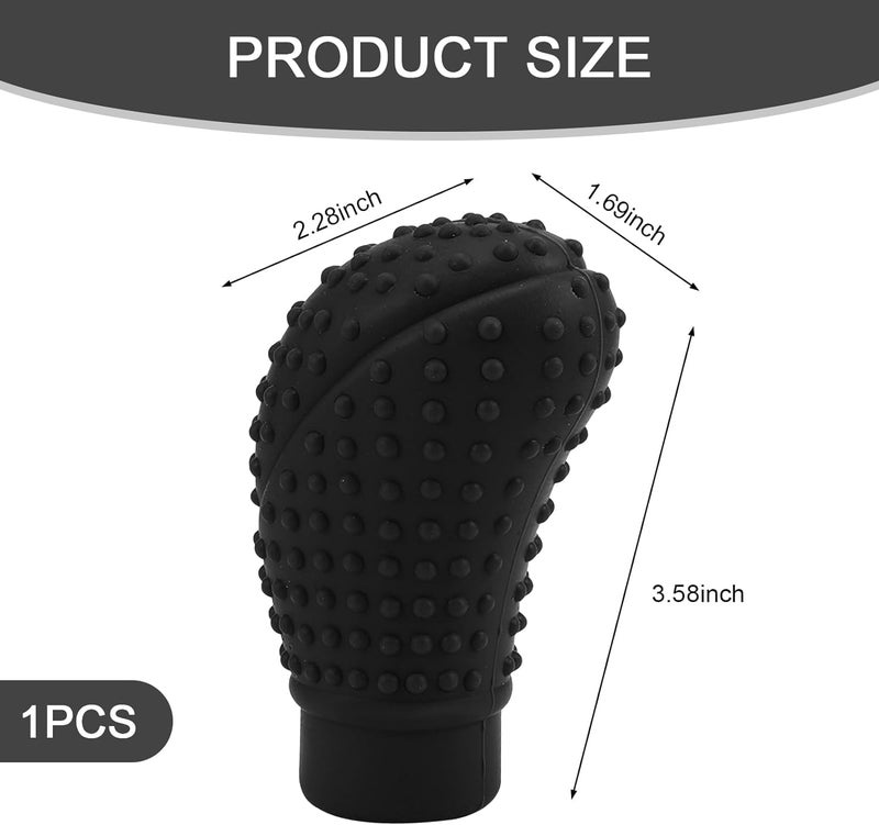 SARTE Car Gear Knob Protector Silicone Gear Shifter Cover for Anti-Scratch Car Gear Knob Cover and Dust Proof Nonslip Gear Cover for Car Universal Fit Silicon Car Gear Knob Stylish- Hockey (Black) - Image 2
