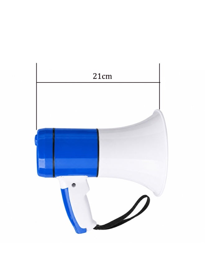Lacoz Portable Rechargeable Handheld Megaphone Speaker with Siren Function, Loud Voice Amplifier for Events, Crowd Control, Sports, School & Outdoor Announcements Blue White - Image 4