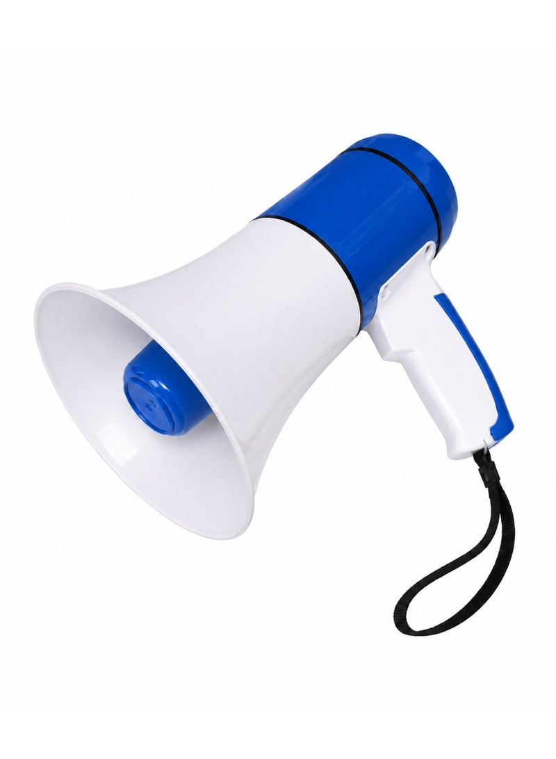 Lacoz Portable Rechargeable Handheld Megaphone Speaker with Siren Function, Loud Voice Amplifier for Events, Crowd Control, Sports, School & Outdoor Announcements Blue White - Image 1