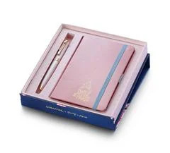 Sheaffer Sheaffer Gift Set - EIP Prelude Mini 9810 Pastel Pink Ballpoint Pen with Swarovski Crystal and Small Hardbound Notebook