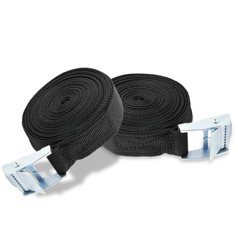 Uenhoy 4 Pack 3.28ft (1m) Cam Buckle Tie Down Straps Heavy Duty Lashing Straps Black Nylon Tie-Down Straps with Lock Buckle, Up to 600lbs, 3.28' x 1" - Image 2