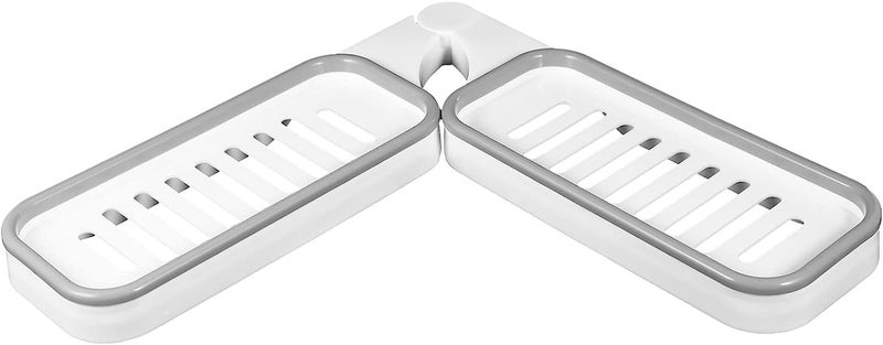 Swejos Bathroom Corner Shelf, Punch-Free Rack, Corner Shower Shelves, 180 Degree Rotating Storage Rack Wall-Mounted rotatable Shower Storage Holder (Grey) - Image 1