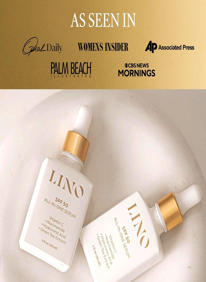 Lino All-In-One Serum with SPF 50, Zinc Oxide Mineral Sun Drops, No White Cast, Vitamin C, Hyaluronic acid, Niacinamide, Green Tea extract, Sun Protection, Non-Comedogenic - Image 3
