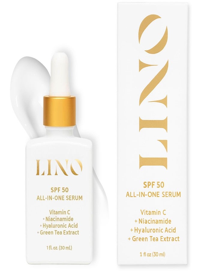 Lino All-In-One Serum with SPF 50, Zinc Oxide Mineral Sun Drops, No White Cast, Vitamin C, Hyaluronic acid, Niacinamide, Green Tea extract, Sun Protection, Non-Comedogenic - Image 1