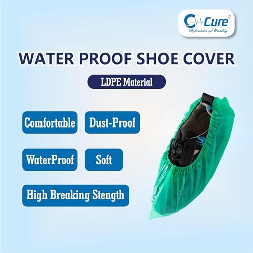 C-Cure® Disposable Shoe Cover for Rain | Waterproof Shoes Cover for Rain | Universal Size Boot & Shoes Covers | Rain Cover for Shoes | Unisex (Green, Pack of 100pcs) - Image 4
