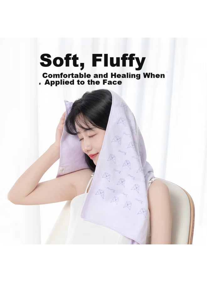Miniso Ultra-fine Fiber Towel, Soft, Absorbent, Quick-drying, For Face Washing And Bathing, 75x35cm, Big Ear Dog Pattern, Blue, 2-pack - Image 4