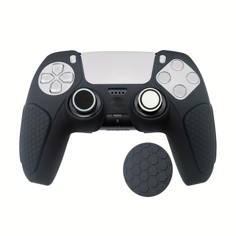 Thickened PS5 Controller Protective Cover And Analog Stick Cap Set Blue White Comfortable Soft Scratch Resistant - Image 1