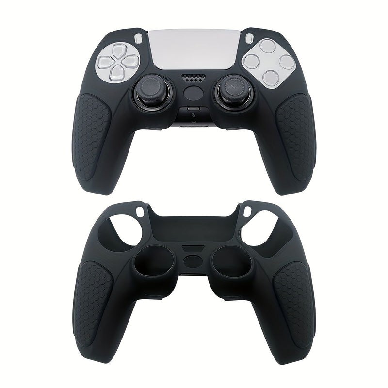 Thickened PS5 Controller Protective Cover And Analog Stick Cap Set Blue White Comfortable Soft Scratch Resistant - Image 2