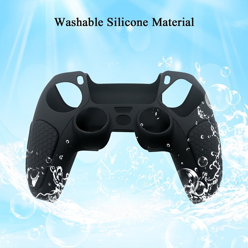Thickened PS5 Controller Protective Cover And Analog Stick Cap Set Blue White Comfortable Soft Scratch Resistant - Image 4