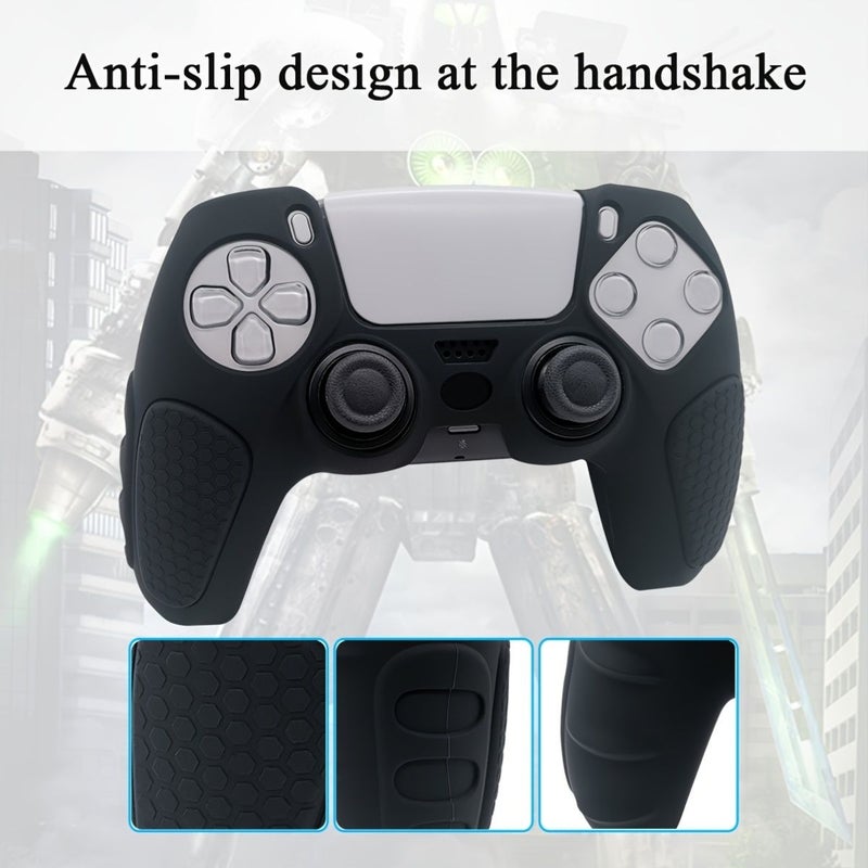 Thickened PS5 Controller Protective Cover And Analog Stick Cap Set Blue White Comfortable Soft Scratch Resistant - Image 3