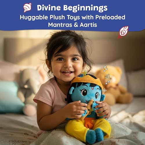 WonderBuddy Divine Mantra Chanting Baby Krishna with 8 Preloaded Mantras & Aartis, Musical Soft Plush Toy, Best Birthday Gift for Infants, Toddlers & Kids (Medium - 28 Cm) - Image 2