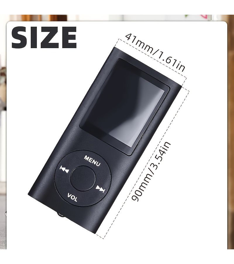 مشغل موسيقى MP3 وMP4 جديد مع بطاقة ذاكرة 32 جيجابايت وسماعات سلكية عالية الجودة باللون الأزرق، تسجيل فيديو، كتاب إلكتروني، شاشة LED بحجم 1.8 بوصة، بطارية ذات سعة كبيرة. - Image 4