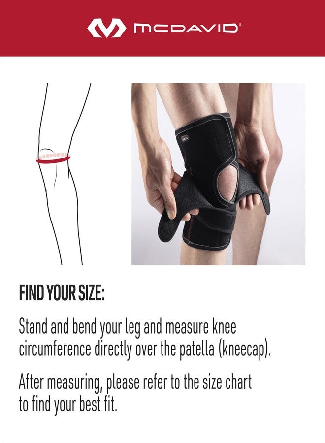 ماكديفيد رباط ركبة متعدد الاستخدامات من ماك ديفيد MD4201 مع دعامات، صغير، أسود - Image 2