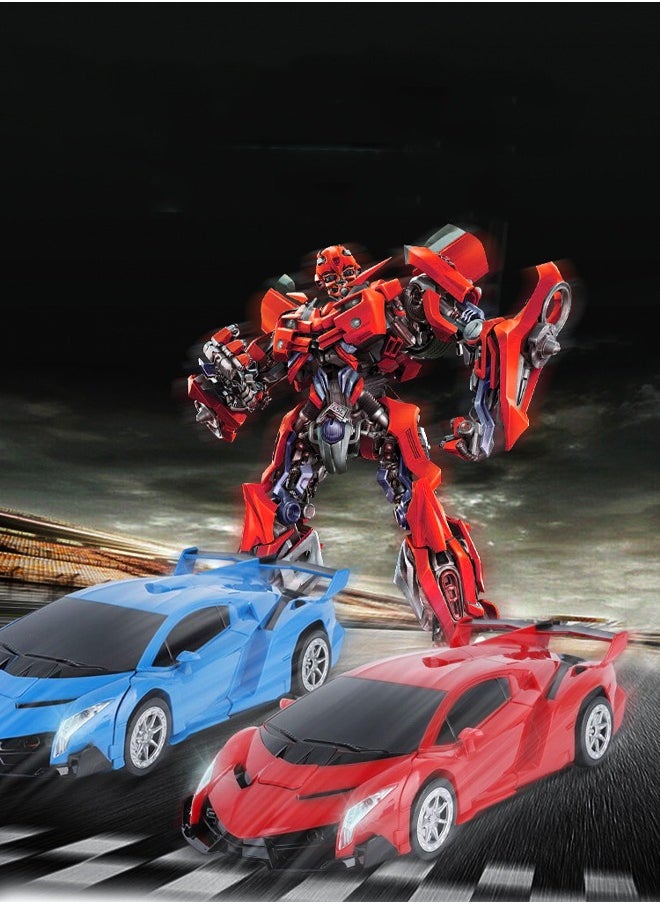 DUNISO - Transformer Cars Toys for Boys ,Remote Controlled Deformed Cars for Boys Electric RC Racing Car Toys for Children Best Vehicles Toy Birthday for Boys Girls Red - Image 1