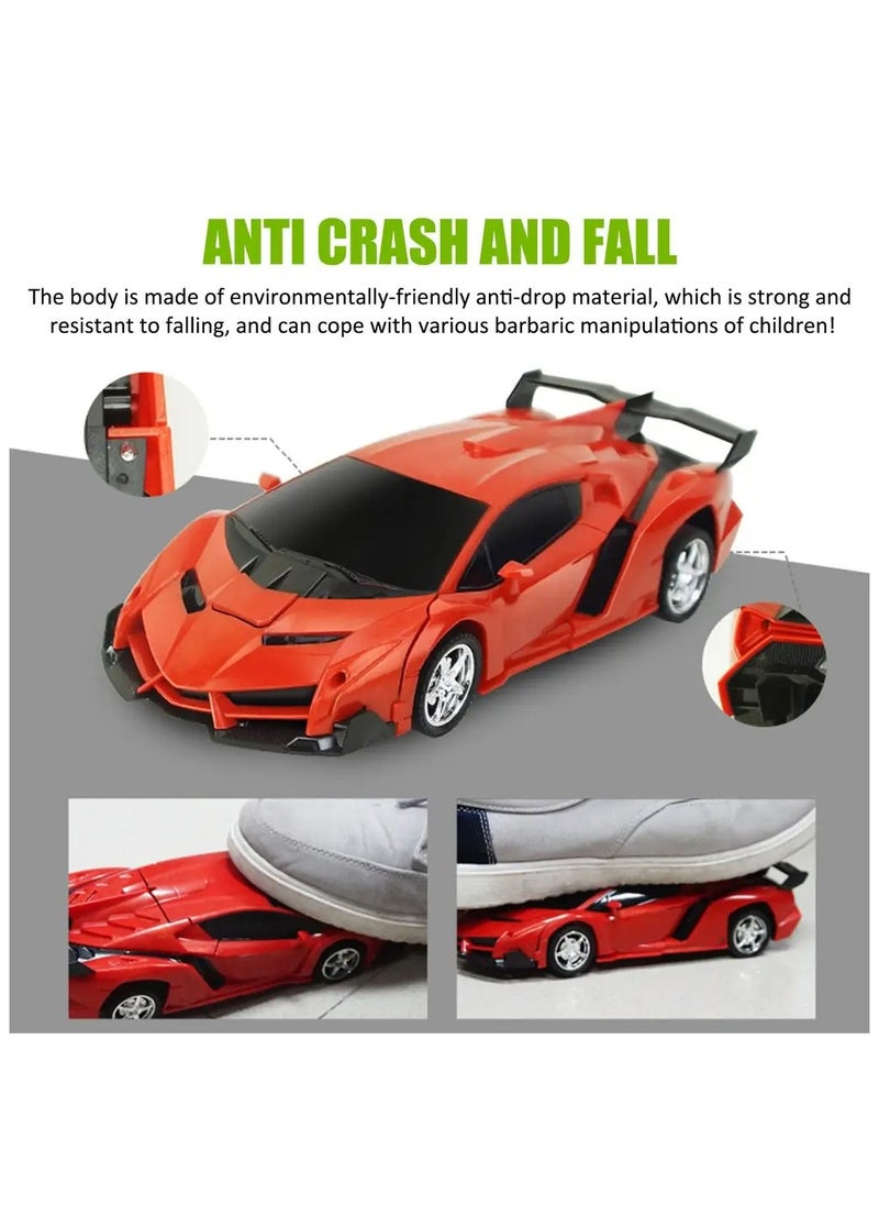 DUNISO - Transformer Cars Toys for Boys ,Remote Controlled Deformed Cars for Boys Electric RC Racing Car Toys for Children Best Vehicles Toy Birthday for Boys Girls Red - Image 1
