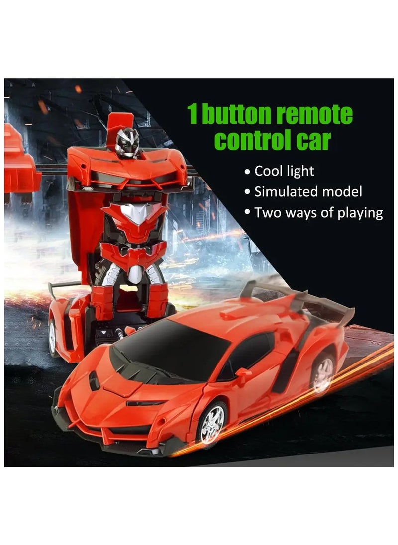 DUNISO - Transformer Cars Toys for Boys ,Remote Controlled Deformed Cars for Boys Electric RC Racing Car Toys for Children Best Vehicles Toy Birthday for Boys Girls Red - Image 1