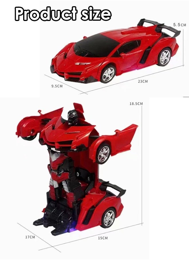 DUNISO - Transformer Cars Toys for Boys ,Remote Controlled Deformed Cars for Boys Electric RC Racing Car Toys for Children Best Vehicles Toy Birthday for Boys Girls Red - Image 1