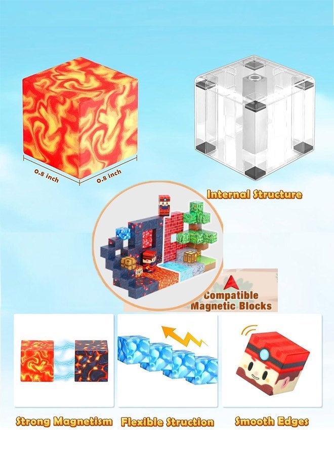 108 PCS Magnetic Blocks Build ,Build Red Mine Craft cubes  Set, Magnetic Tiles Building Blocks Toddler Toys STEM Montessori  Sensory Outdoor Toys for 3+ Year Old Boys & Girls, Creative Kids Games Kids Toys - Image 2