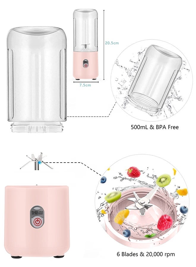 SUCITY Electric Blender-Blender Juicer Cup-Type-C Rechargeable-Mini Handheld Blender with 6 Blades-Mixer for Fruit Shakes and Smoothies-Portable Juicer for Home Outdoor Personal - Image 3