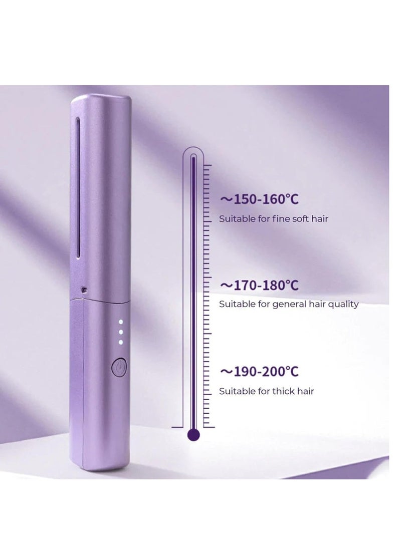 ELTRAZONE Rechargeable Mini Hair Straightener , Mini Flat Iron Hair Straightener Travel Size Rechargeable , 4000mAh Battery Straightener Brush , Portable 3 Level Hair Straightener , 4000mAh Battery Straightener - Image 2