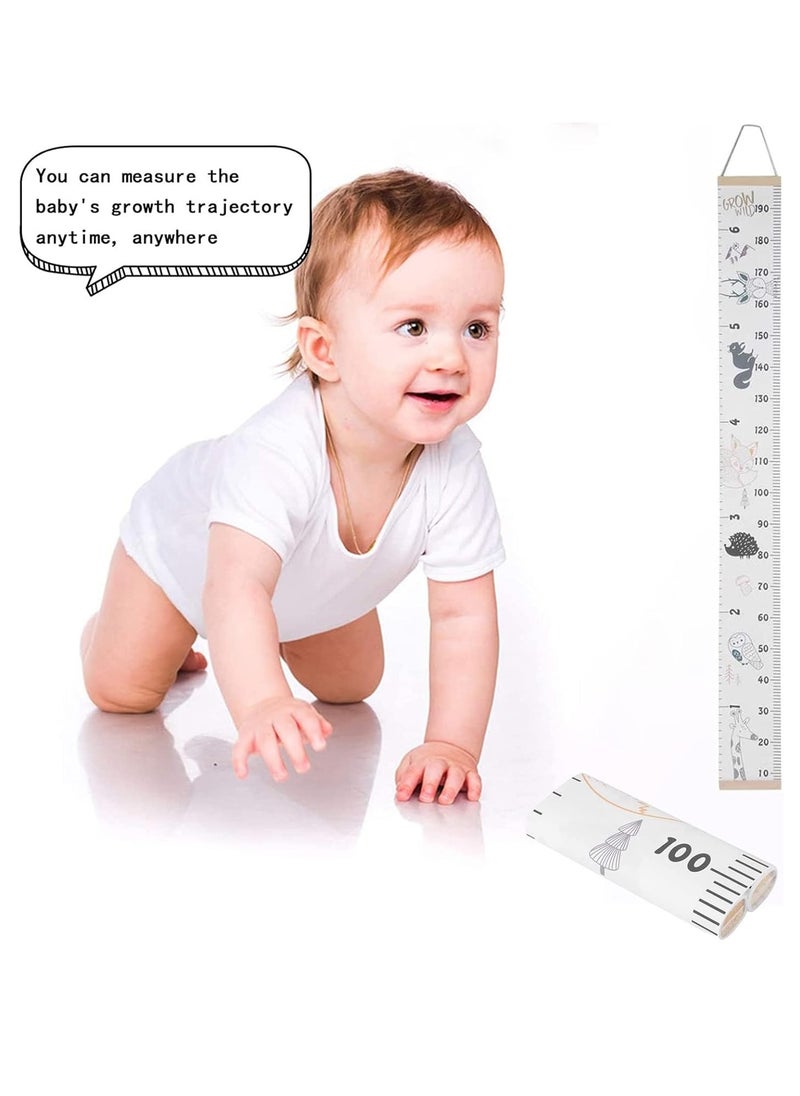Gonice Kids Growth Chart, Wall Hanging Baby Growth Height Chart for Unisex, Wood Removable Measuring Canvas Ruler with Funny Colorful Animals Design, Portable Height Chart for Children and Baby  - Image 5