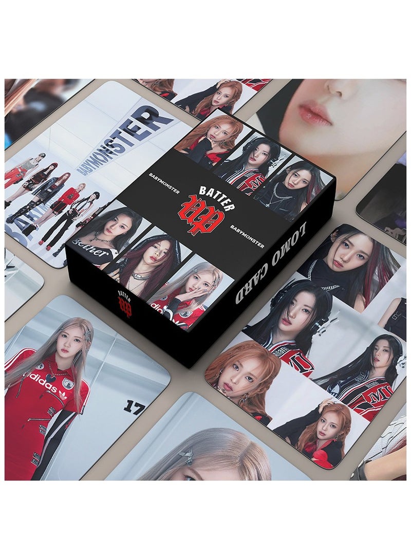 NIBEMINENT 55 Pcs Kpop BABYMONSTER Batter Up Lomo Cards Card For Fans Collection Gifts - Image 2