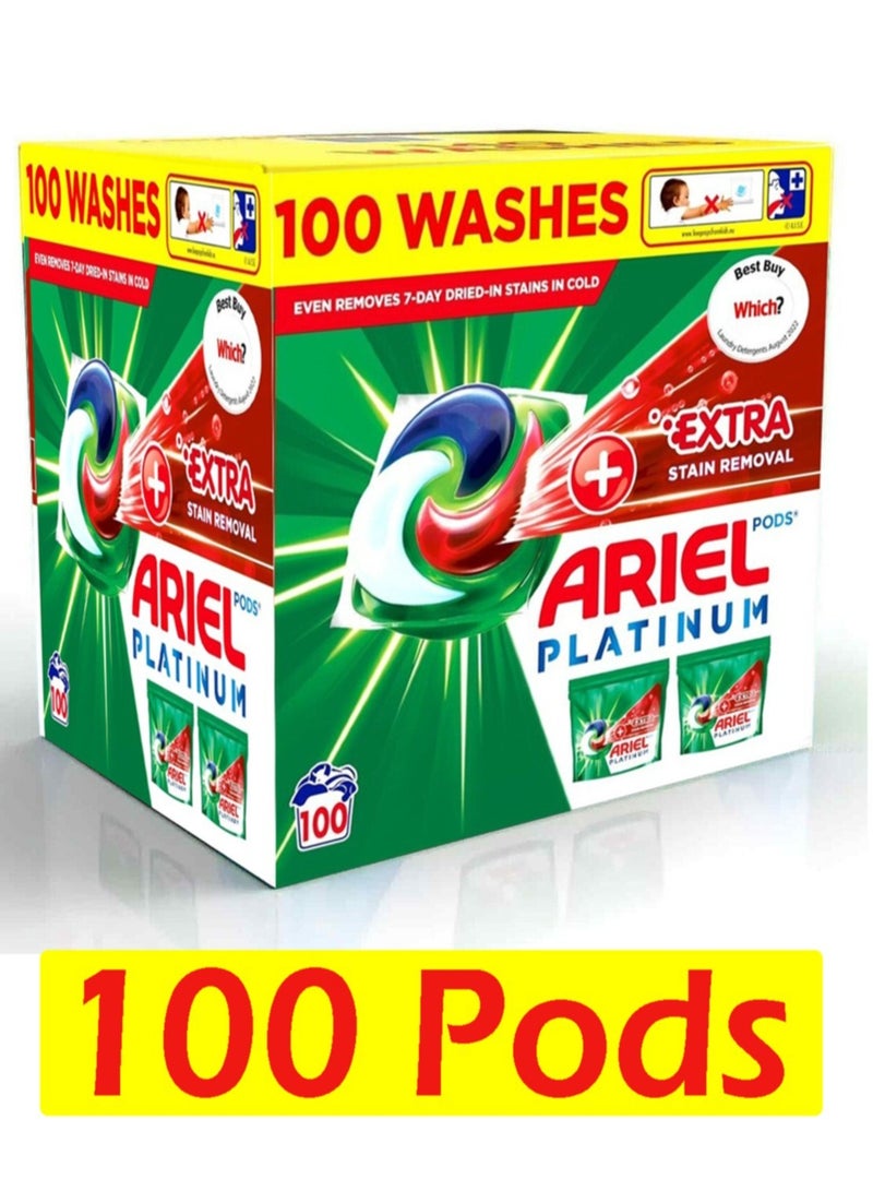Ariel 100-Pods Baby Platinum Extra Stain Removal Liquid Laundry Detergent Tabs/Pods For All Machines - Image 1