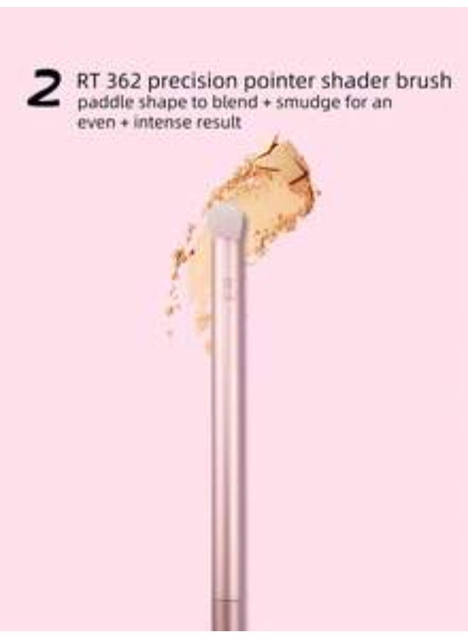 REAL TECHNIQUES Daily Eye Essential 3 Set,361 Medium Shadow Tapered+ Fluffy Bristles To Softly Blendpowder Or Cream Shadows,362 Precision Pointer Shader Paddle Shape To Blend+ Smudge For Aneven + Intense Result,363 Precision Pointer Blender Small, Tapered Brush To Blend + Blur Linersor Shadows Along The Lash Line pink - Image 5