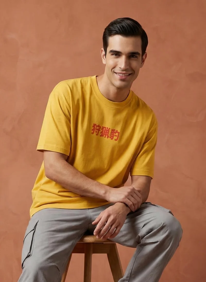 NOBERO Men Oversized Graphic Printed T-shirt