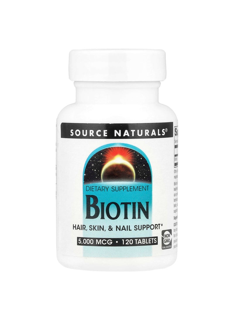 Source Naturals Biotin, 5,000 mcg, 120 Tablets