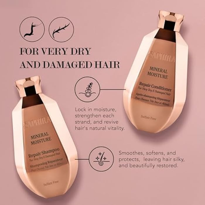 Saphira Shampoo & Conditioner Duo Set – Mineral Moisture Repair, Mineral DeFrizz, Mineral Rebalance, Divine Curls, Volume Boost & Healing Repair - Image 2