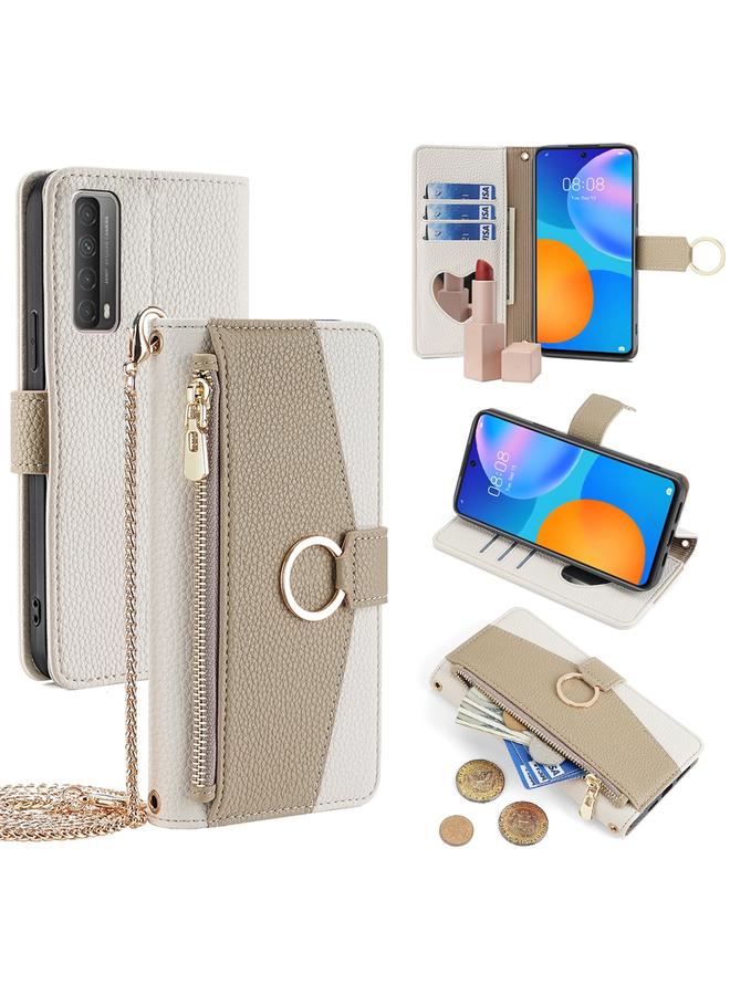 erorex Case For Huawei P Smart 2021 Crossbody Litchi Texture Leather Phone Case - Image 1