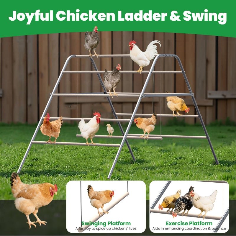 CHIKENCOOP Chicken Coop Roosting Perch Essentialsï¼šPerfect for Backyard Poultry, Easy Installation Farm Roost Toys for Chickens(81.7''L x 41.3'' W x 41.7H'') - Image 4