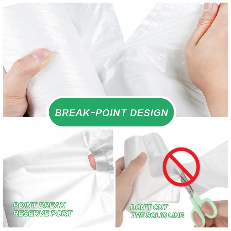 LEAGIM Small Trash Bags 2.6 Gallon-108 Count Leakage-Proof Strong, Small Mini Garbage Bags for Bathroom, Bedroom, Office, White Small Trash Can Liners - Image 3