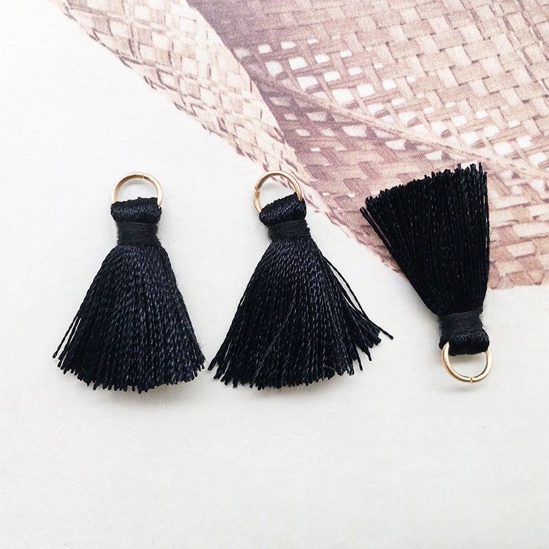 1 tassel handmade multicolor wholesale DIY handmade earrings keychain bag pendant accessories tassel hanging tassel Large Black Tassel -14730