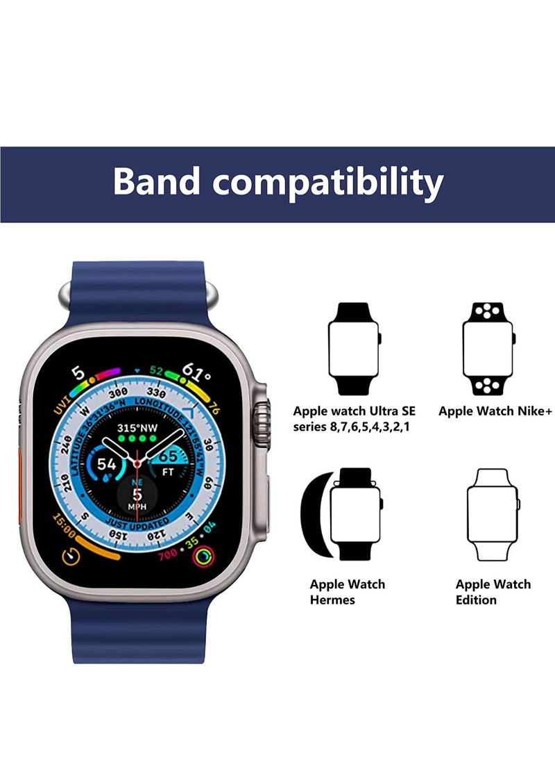 ELTRAZONE for Apple Watch Band Strap 38mm 40mm 41mm Ocean Silicone Sport Replacement Bands with Stainless Steel Buckle Soft Breathable Wristband for iWatch SE Series 8 7 6 5 4 3 2 1（Midnight Blue） - Image 2