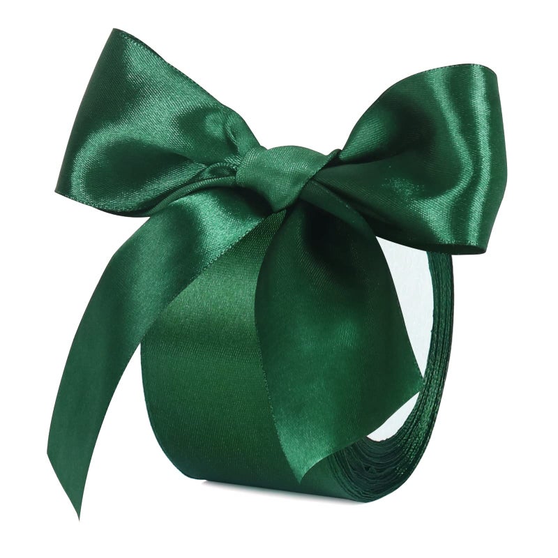 Tenn Well Green Satin Ribbon 24 Yards 2 Inch Wide Silky Gift Ribbon for Bow Making Wrapping Gift Box Packaging Crafting Christmas Tree Decorations